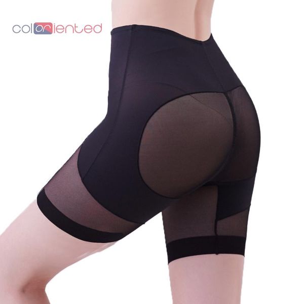 

women's shapers coloriented body shaping panties women shaper high waist bulifter silicone non-slip tummy control pants belly, Black;white