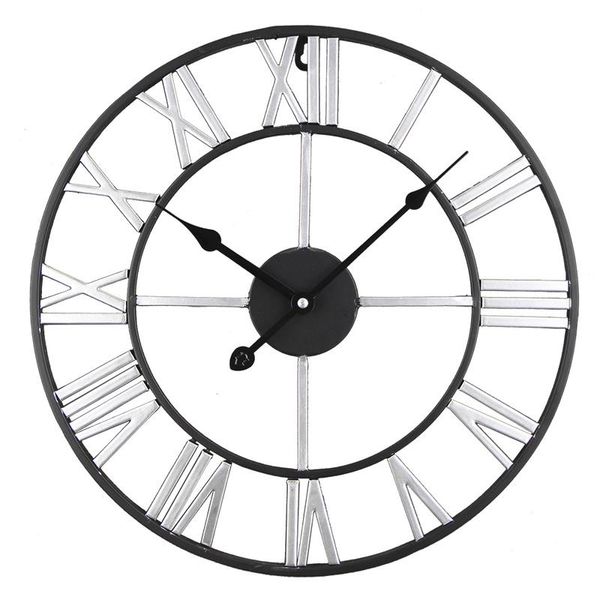 

40cm/50cm modern iron pendant clock silent retro diameter metal roman numerals big wall clocks relogio horloge murale