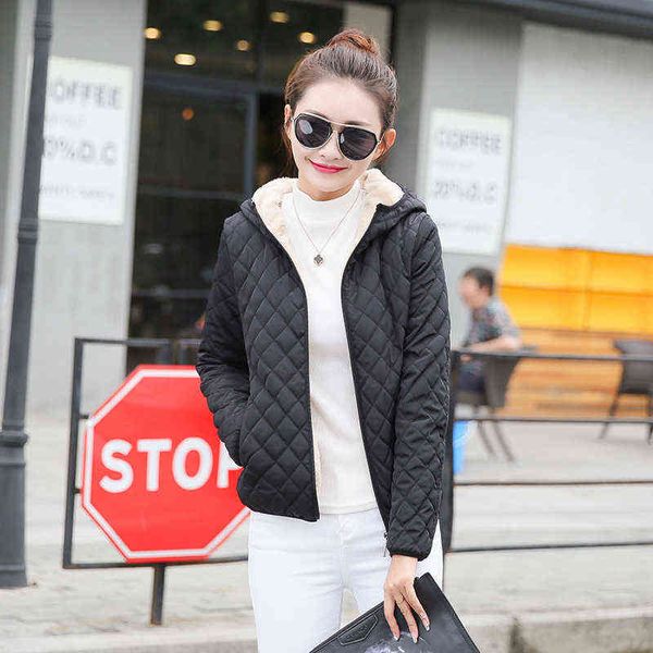

winter coats women parkas solid zipper casual women down jackets basic hooded warm cotton down jackets women coats 211130, Black