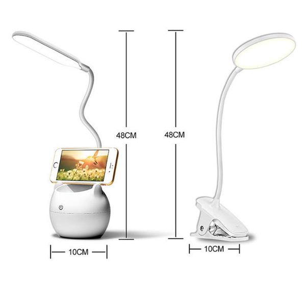

reading light pen holder eye protection study desk lamp 2 in 1 multifunction clip table lamps