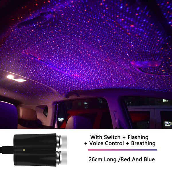 

car starry sky roof dual color sound activated led starry sky night light usb star galaxy lamp car roof interior atmosphere projector party