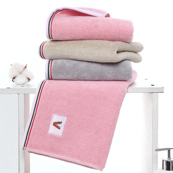

towel t169a embroidered letter 'v'' thick wedding gift pink grey kakhi water absorption cotton stripe bath face