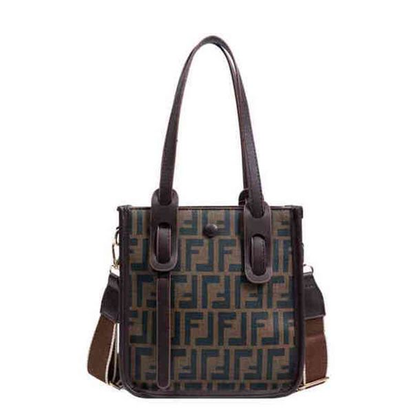 

2022 factory outlet online old flower bag women's new brown hand-held shoulder versatile messenger bag