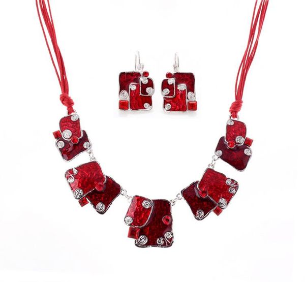 

earrings & necklace fashion cords necklcaces vintage necklaces and set women's jewelry wholesale party gift a855, Silver