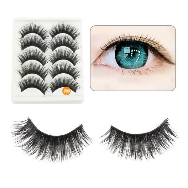 

pairs false eyelashes black brown eyelash natural bushy cross extension thick fake lashes fluffy reusable makeup tslm1