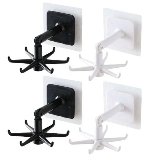 

4pcs multifunctional kitchen holder towel rack rotary hooks (as shown) & rails