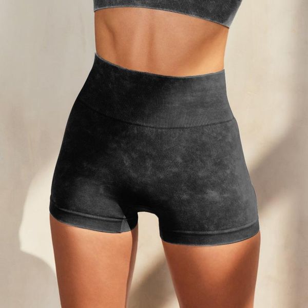 

yoga outfit women's shorts for cycling running high waist stretchy seamless gym faux denim short tights workout clothes