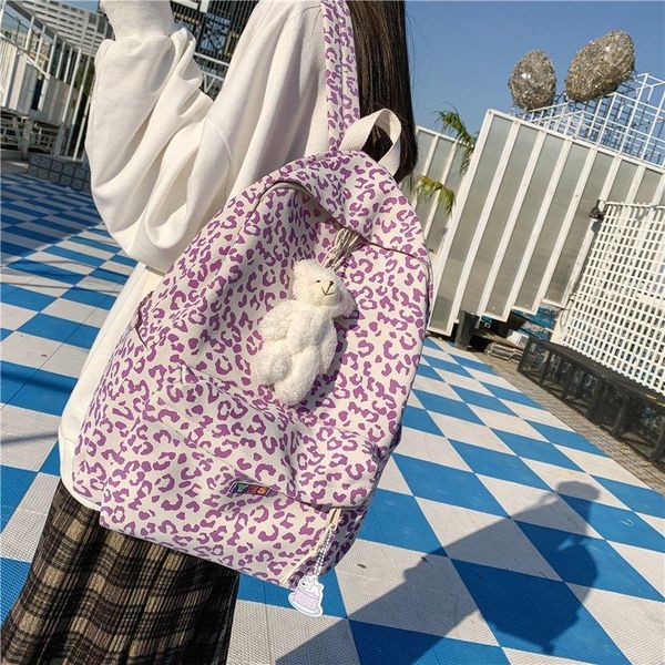 

backpack sac a dos femme 2021 tendance leopard bolso mochila niña rucksack damen school bags for girls women torba damska