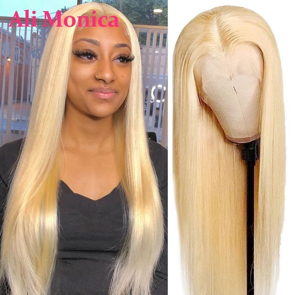

honey 613 human hair front s brazilian long 13x4 bob lace frontal straight 613 blonde 4x4 closure wig, Black