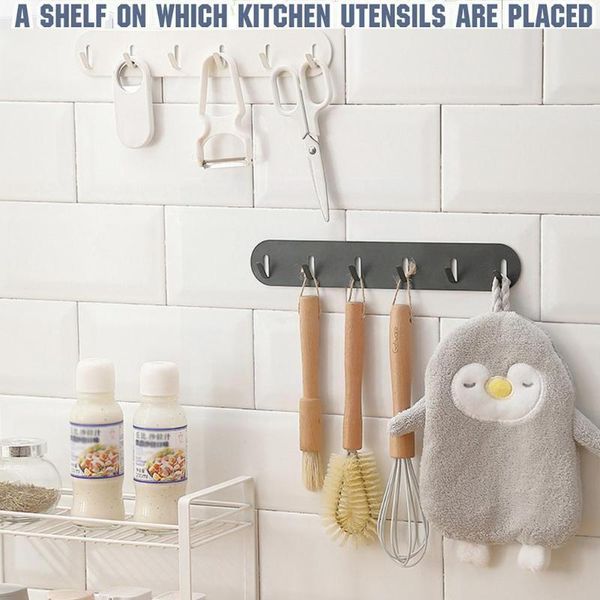 

hooks & rails 6 wall-mounted nail-kitchen organize hanging organiser cup cupboard rack storage holder k1h6