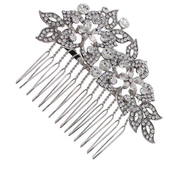 

hair brushes 1pc delicate rhinestone comb bride accessory headdress, Silver