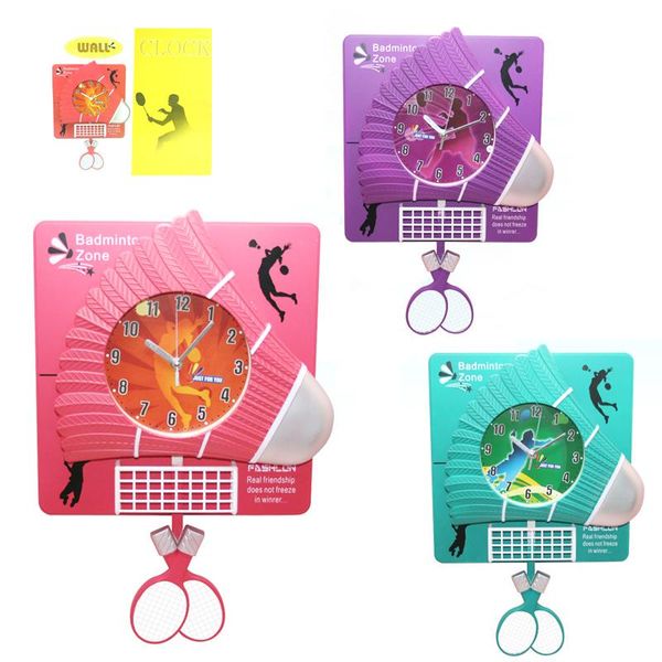 

wall clocks fashionable badminton clock with swinged pendulum creative modern for home decoration gift christmas