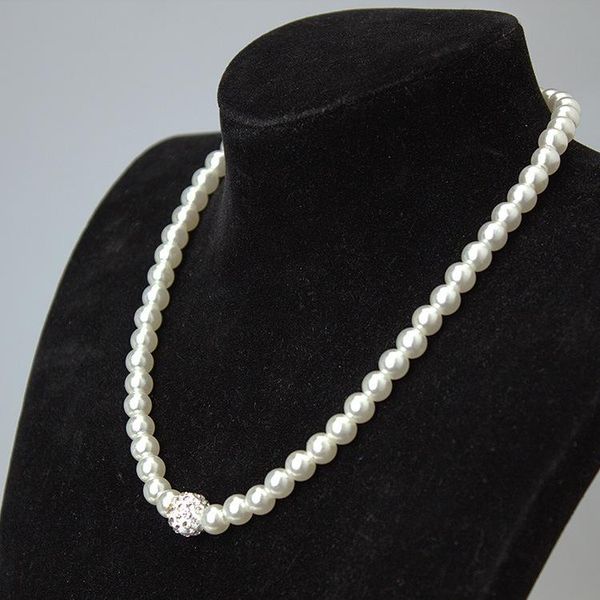 

chokers style necklace pearls jewelry set stud earrings and bracelet pearl daimond crystal pendant choker chain female, Golden;silver