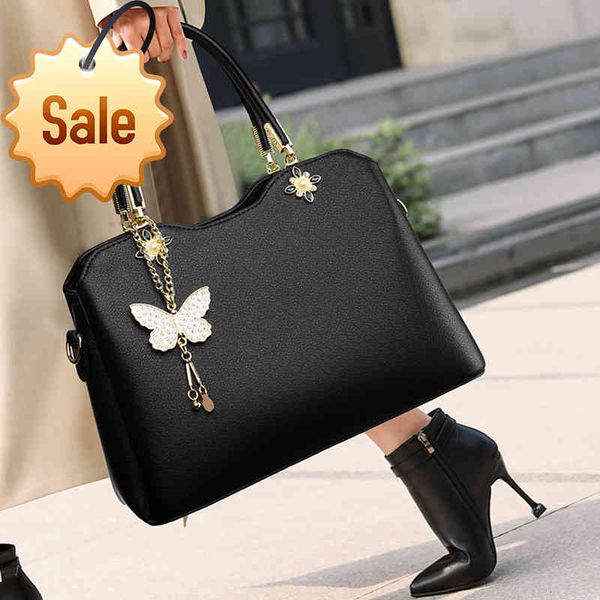 

beihu black portable princess bag women's large capacity 2021 new fashion simple butterfly pendant handbag