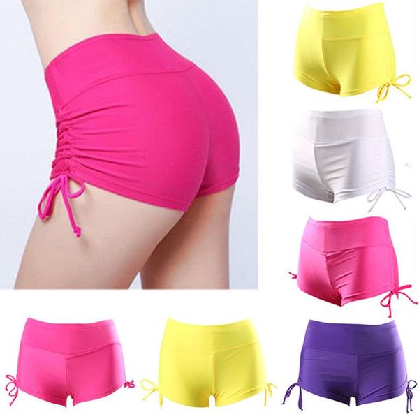 

women's shorts women ladies sports workout high waist solid sexy, White;black