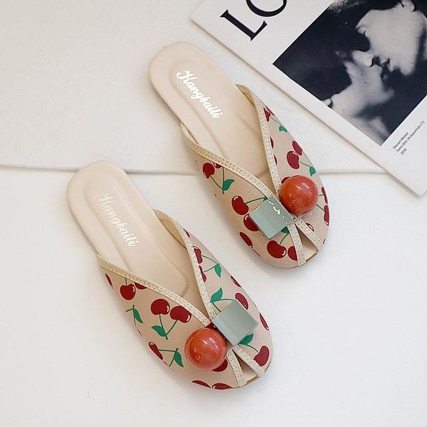 

slippers baotou female outer wear 2021 summer girl heart comfortable flat bottom fashion lazy bathroom home sandals, Black