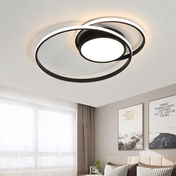 

ceiling lights modern led light for study bedroom dining room minimalist round ring lamp remote control surface mount lighting fixture