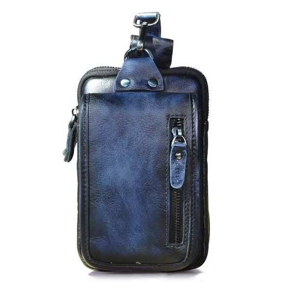 

soft real leather men unique travel belt fanny waist bag pack design small bum hip 6.5" phone cigarette case pouch male 1609 bags