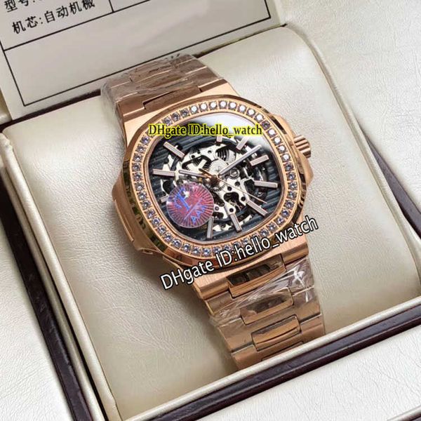 Relógios Designer 5713/1 5711 / 1A azul esqueleto de esqueleto HK 4813 relógio automático dos homens 5713 / 1G-010 Rose Gold Case Diamante Bezel Pulseira de Aço Esporte PPHW Discount