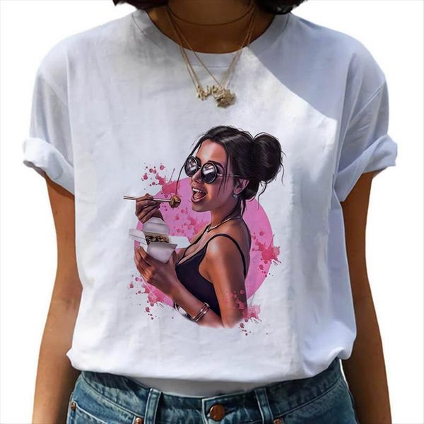 

summer casual wild white women o neck short sleeve hipster woman harajuku print