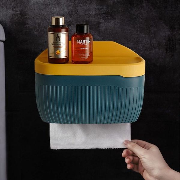 

toilet paper holders 045 multi tissue holder nordic wind stripe color contrast belt mobile phone rack storage box shelf