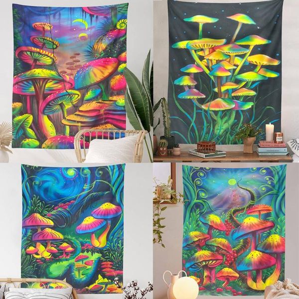 

tapestries trippy mushroom hippie colorful art tapestry wall hanging bedroom livingroom decoration