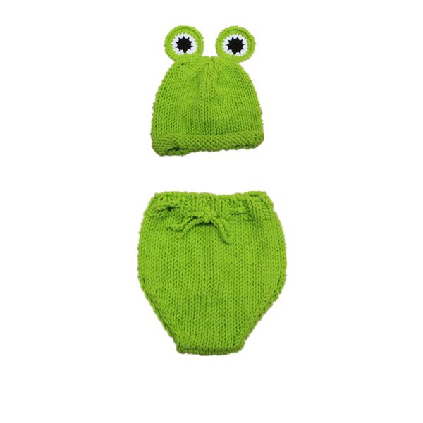 

baby green frog wool children suit new pgraphy modeling hand woven clothes gift, White