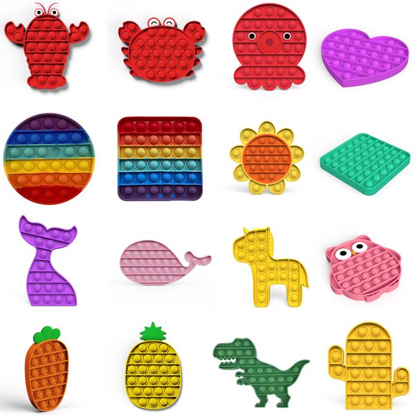 

25 styles favors party fluorescence push pop bubble sensory fidget toy among us autism special needs stress reliever it squeeze for kids fam