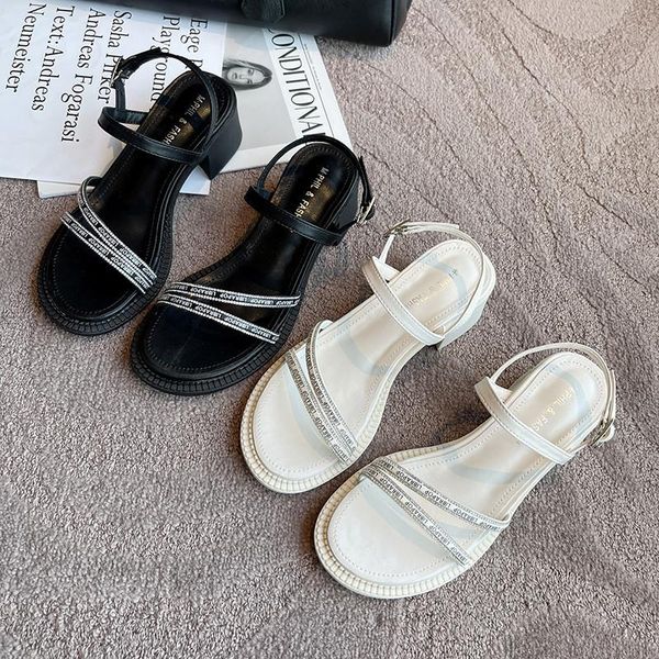 

sandals comfort shoes for women all-match roman espadrilles platform block heels med 2021 summer suit female beige gladiator fas, Black