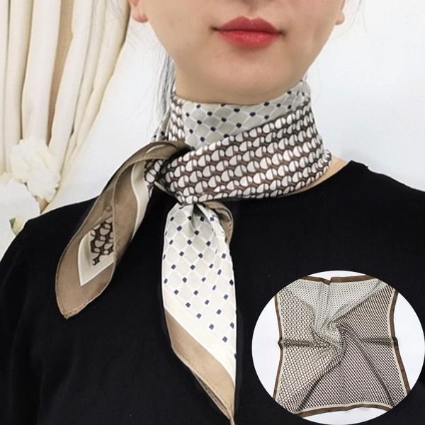 

scarves 2021 female silk neck scarf square hair foulard head brand shawls and wraps neckerchief bandana 70*70cm hijab, Blue;gray