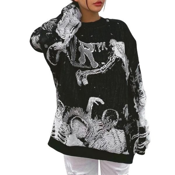 

women's hoodies & sweatshirts female pullover abstract digital print loose sweatshirt girls floral round neck long sleeve, Black