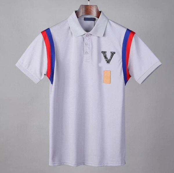 

designer polos shirt men fashion floral casual classic solid cotton collar with embroidery snake bees streetwear polo t-shirts #01, White;black