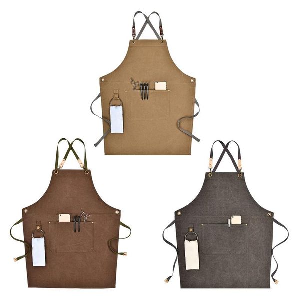 

canvas work apron, multifunction tool aprons with pockets back cross workshop ap y5jc