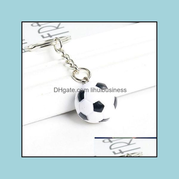 Schlüsselanhänger Mode Assories 1 Stücke 3 Stile Fußball Basketball Golf Ball Anhänger Schlüsselanhänger Sport Metall Schlüsselanhänger Auto Schlüsselanhänger Ring Drop Delive