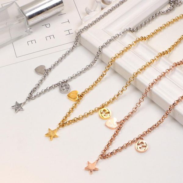 

pendant necklaces g star necklace thick three-dimensional short, Silver