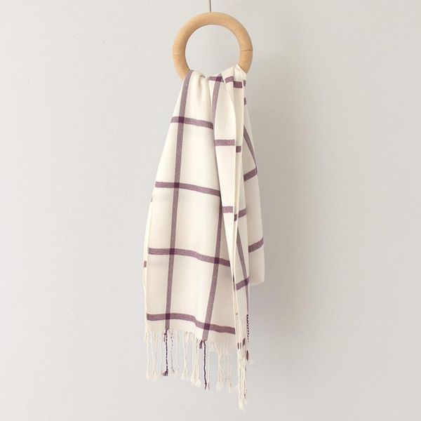 

scarves 2021 arrival check plaid imitated cashmere with tassel women men winter thick 100% viscose scarf shawl wrap bufandas, Blue;gray