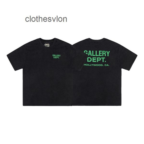

mens fashion gallerydept 2022 spring and summer new washed old printed letters men's women's short sleeves, White;black