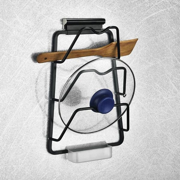 

hooks & rails combination receiving seasoning rack pot cover knife chopsticks non-punching space aluminum kitchen wall hanging