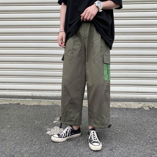 

joggers cargo pants men summer blue color pocket streetwear sport male trousers sweatpants hip hop casual men's, Black