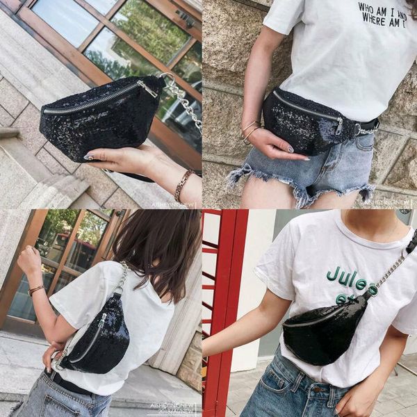 

holographic fanny pack laser waist leather belt waterproof bag phone thighbags bags