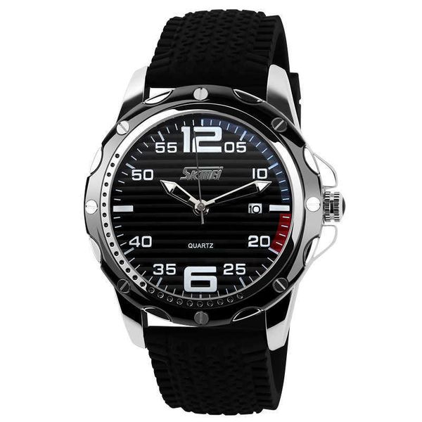 

famous brand skmei sport jelly quartz men casual watch calendar date work for luxury dress wristwatch 30m waterproof 210728, Slivery;brown