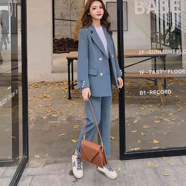 

suits casual solid women suits notched collar blazer jacket & pencil pant female suit spring autumn m3d2 445p, White;black