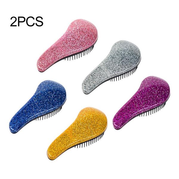 

hair brushes 2pcs/set massage abs comb styling tools home scalp care men women multifunction small lightweight portable salon travel, Silver