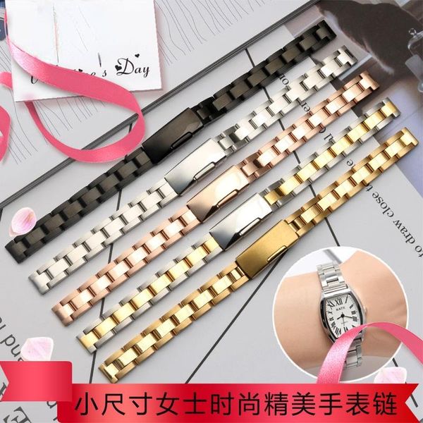 

watch bands for steel thin strap small women's milan mesh universal ceramic students band 8 12 14 18mm, Black;brown