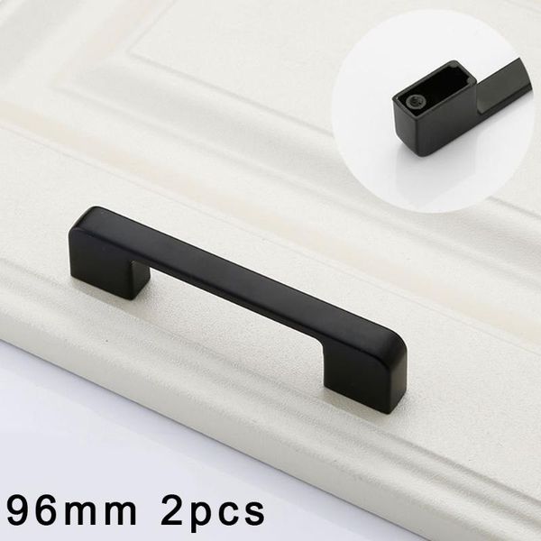 

craft tools 2pc zinc alloy handles for drawer wardrobe kitchen cupboard cabinet door knobs black 96 mm 128 fixing hole centre