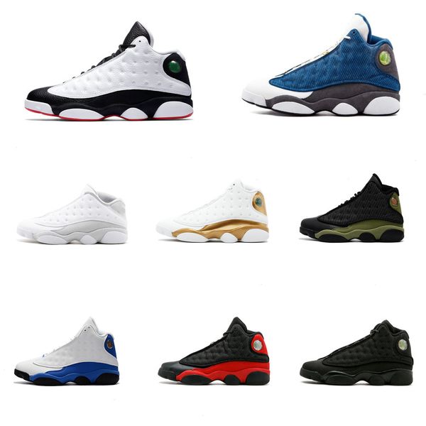 

3 13s men basketball shoes black cat bred chicago he got game hyper royal blue olive playoffs sports shoes sneakers size us 8-13f34mjqp1