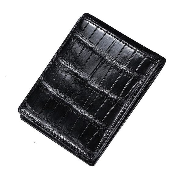 

card holders luxury crocodile can leather id tarjetero rfid lock male merchant small bag holder passport cover, Brown;gray