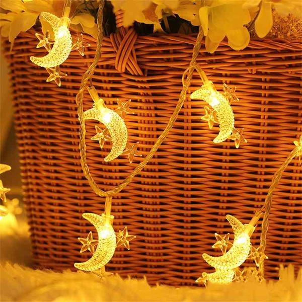 

new bz1691-w 10led plastic moon shaped decorative lamp string house courtyard day light