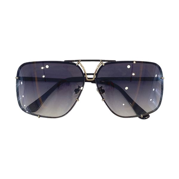 

sunglasses for men and women summer style p8928 anti-ultraviolet retro square plate metal invisible frame fashion eyeglasses random box, White;black