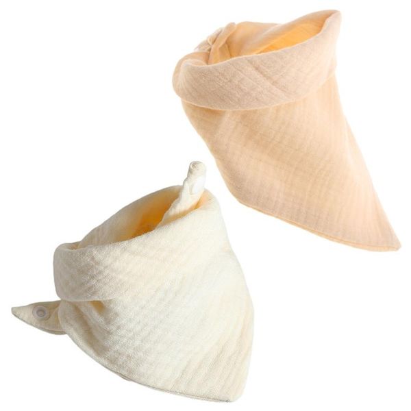 

bibs & burp cloths baby infant double layer cotton bib born solid color triangle scarf feeding saliva towel bandana cloth c5